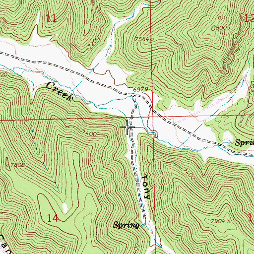 Topographic Map of Tony Canyon, UT