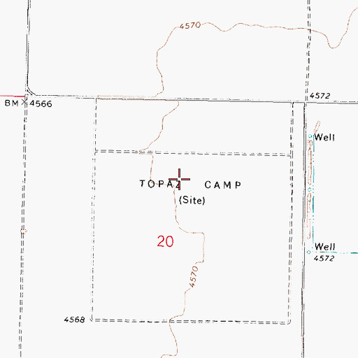 Topographic Map of Central Utah Relocation Center (historical), UT