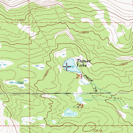 Topographic Map of Toquer Lake, UT