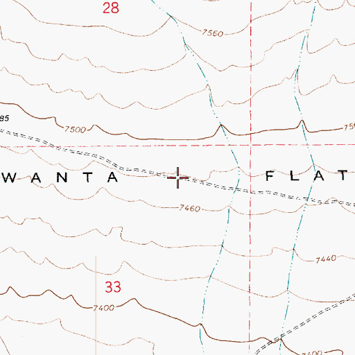 Topographic Map of Towanta Flat, UT