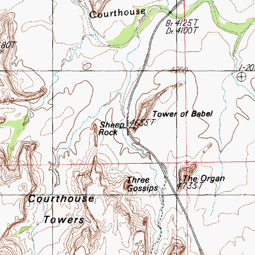 Topographic Map of Tower of Babel, UT