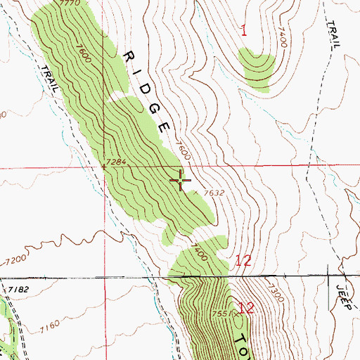 Topographic Map of Tower Ridge, UT