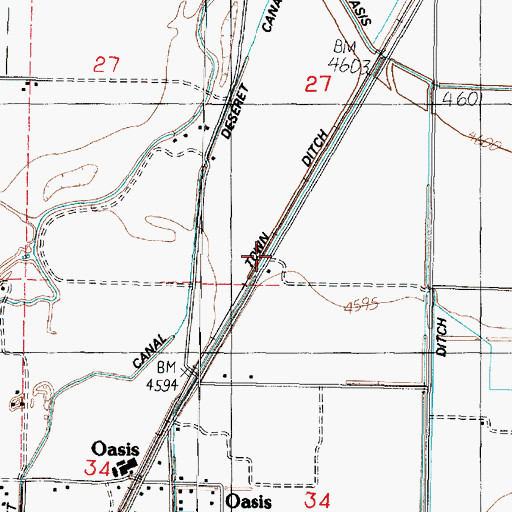 Topographic Map of Town Ditch, UT