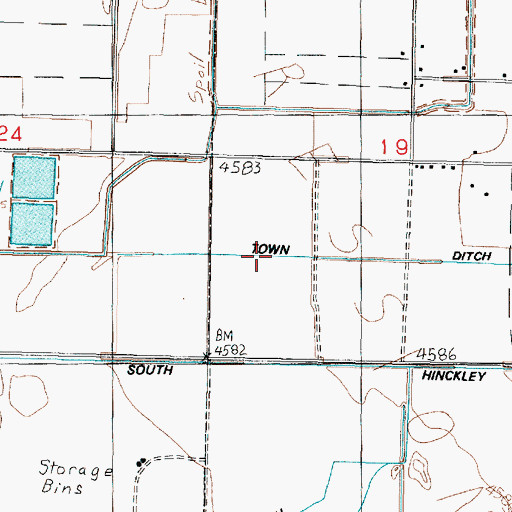 Topographic Map of Town Ditch, UT