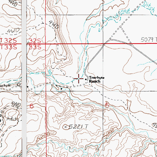Topographic Map of Trachyte Ranch, UT