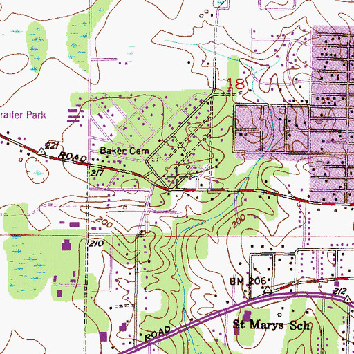 Topographic Map of Full Gospel Tabernacle Church, AL