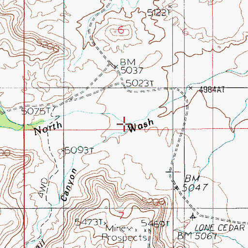 Topographic Map of Trail Canyon, UT