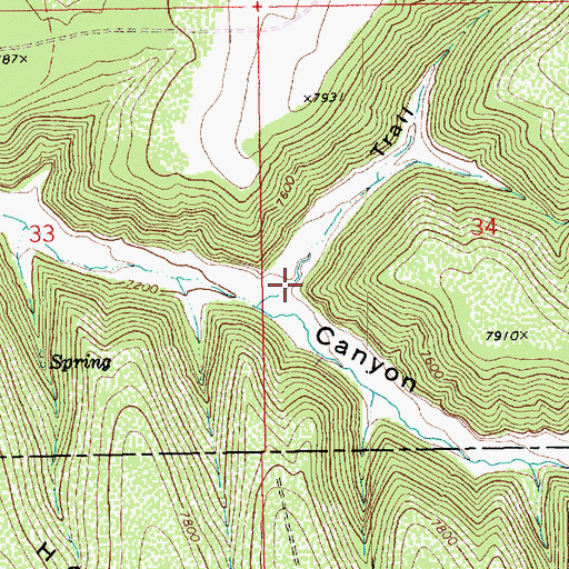 Topographic Map of Trail Canyon, UT