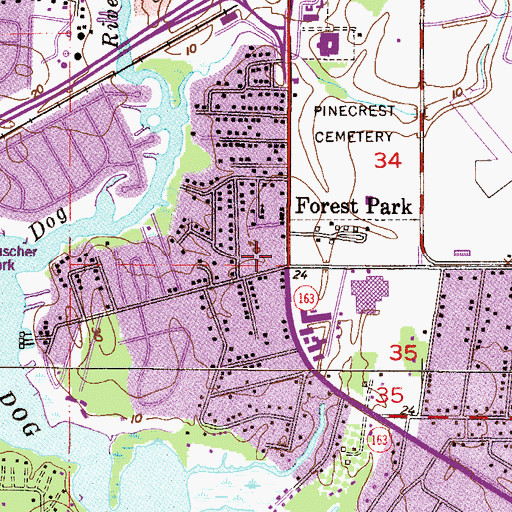 Topographic Map of Fullbrook Shopping Center, AL
