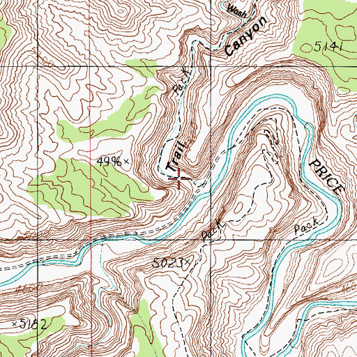 Topographic Map of Trail Canyon, UT
