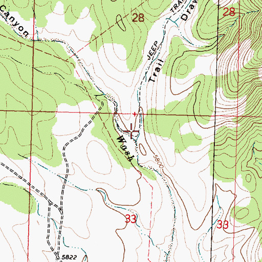 Topographic Map of Trail Draw, UT
