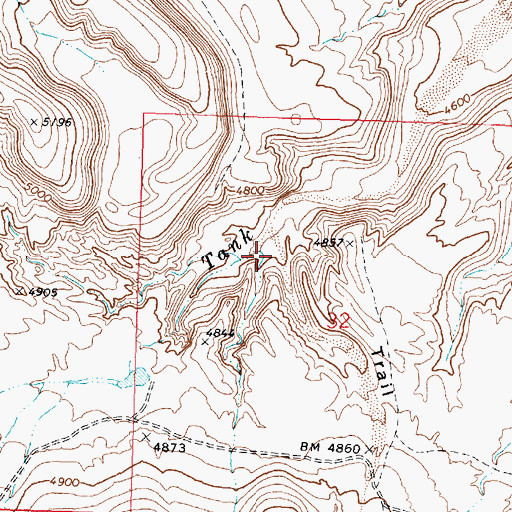 Topographic Map of Trail Gulch, UT