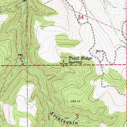Topographic Map of Trail Ridge Spring, UT