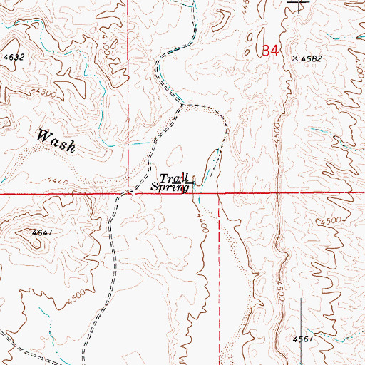 Topographic Map of Trail Spring, UT