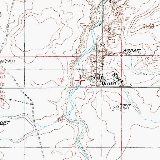 Topographic Map of Train Rock Wash, UT