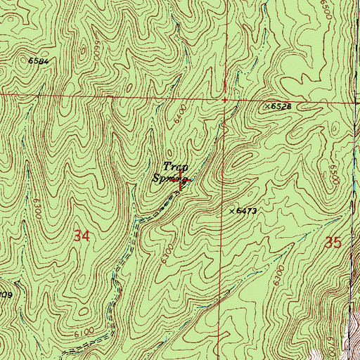 Topographic Map of Trap Spring, UT