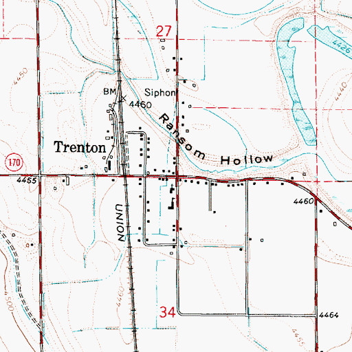 Topographic Map of Trenton, UT