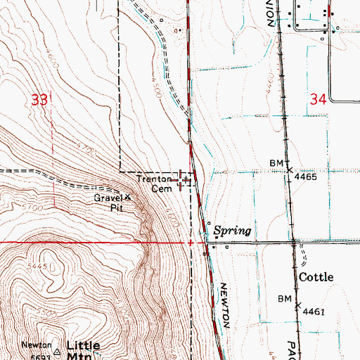 Topographic Map of Trenton Cemetery, UT