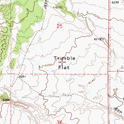 Topographic Map of Trimble Flat, UT