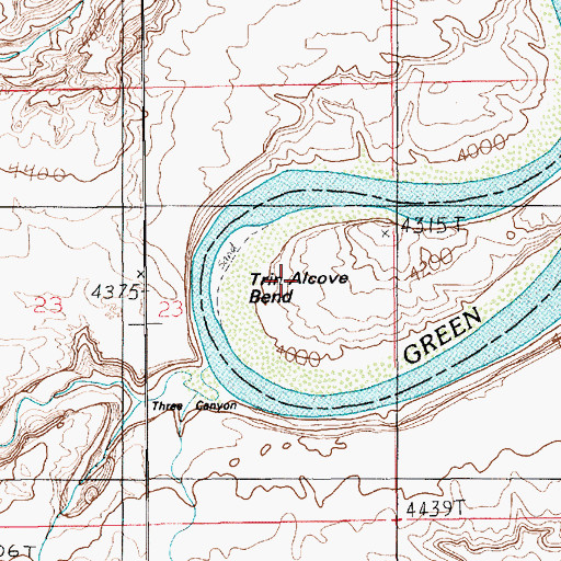 Topographic Map of Trin-Alcove Bend, UT