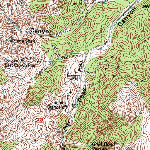 Topographic Map of Trixie, UT