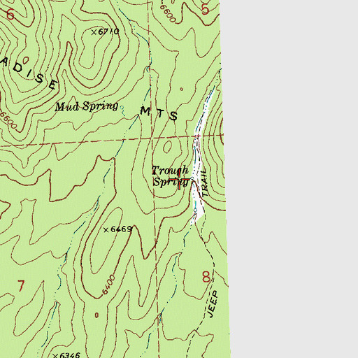 Topographic Map of Trough Spring, UT