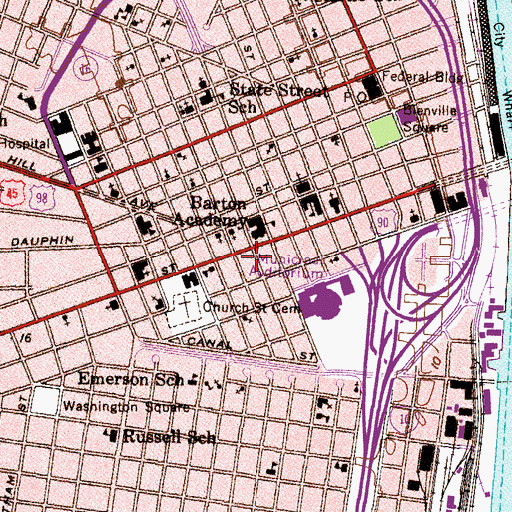Topographic Map of Gates of Heaven Congregation Synagogue (historical), AL