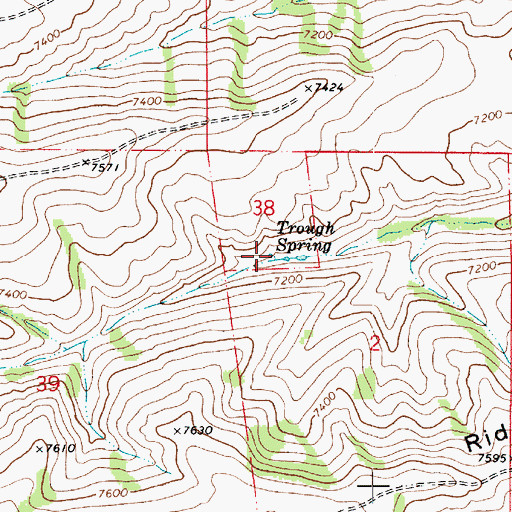 Topographic Map of Trough Spring, UT