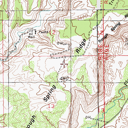 Topographic Map of Trough Spring Ridge, UT