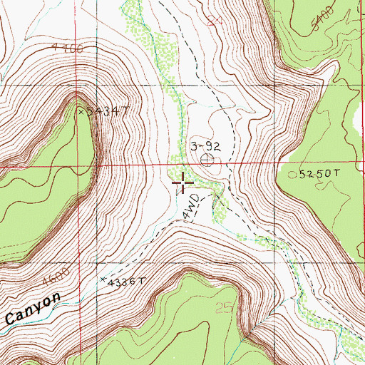 Topographic Map of Trough Springs Canyon, UT