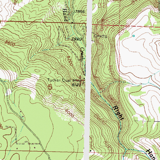 Topographic Map of Tucker Coal Mine, UT