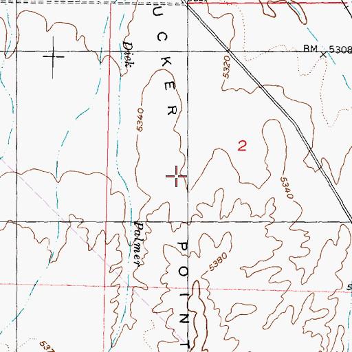 Topographic Map of Tucker Point, UT