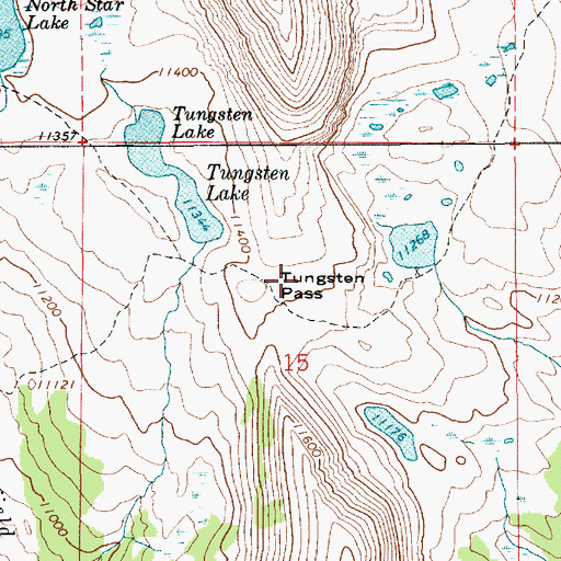 Topographic Map of Tungsten Pass, UT