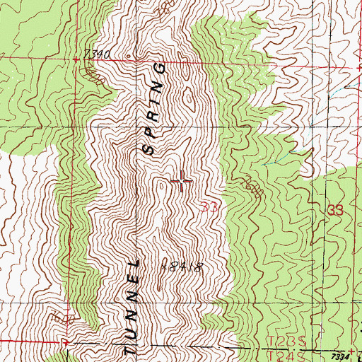 Topographic Map of Tunnel Spring Mountains, UT