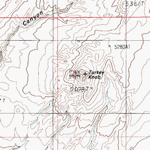 Topographic Map of Turkey Knob, UT
