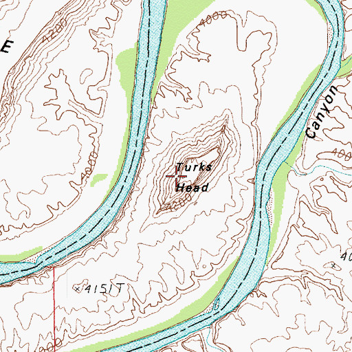 Topographic Map of Turks Head, UT