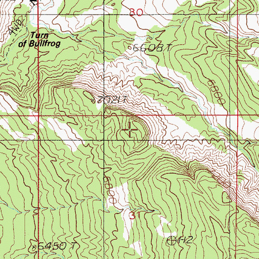 Topographic Map of Turn of Bullfrog, UT