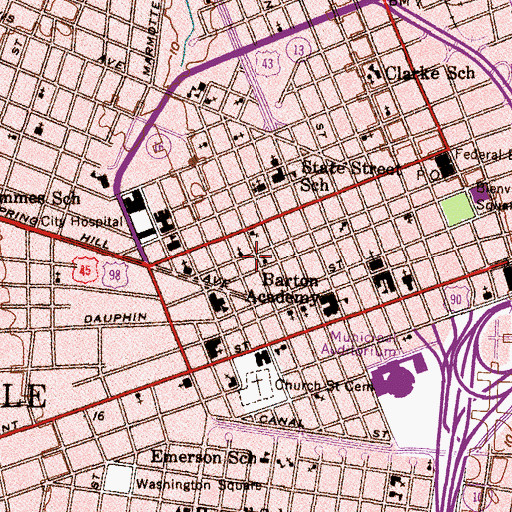 Topographic Map of German Lutheran Church, AL
