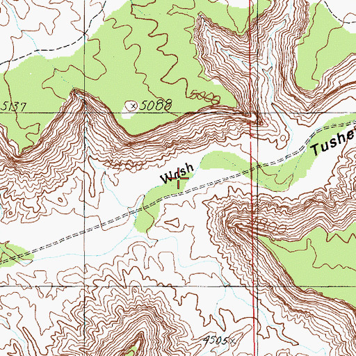 Topographic Map of Tusher Canyon, UT