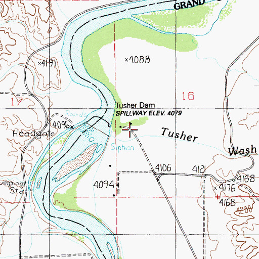 Topographic Map of Tusher Wash, UT
