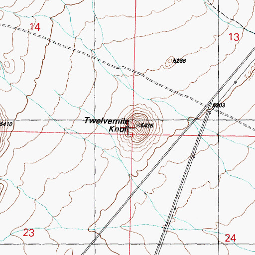 Topographic Map of Twelvemile Knoll, UT