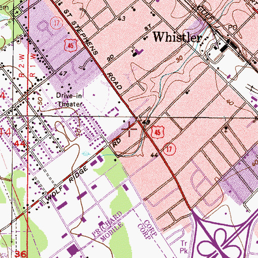 Topographic Map of Glad Tidings Assembly of God Church, AL