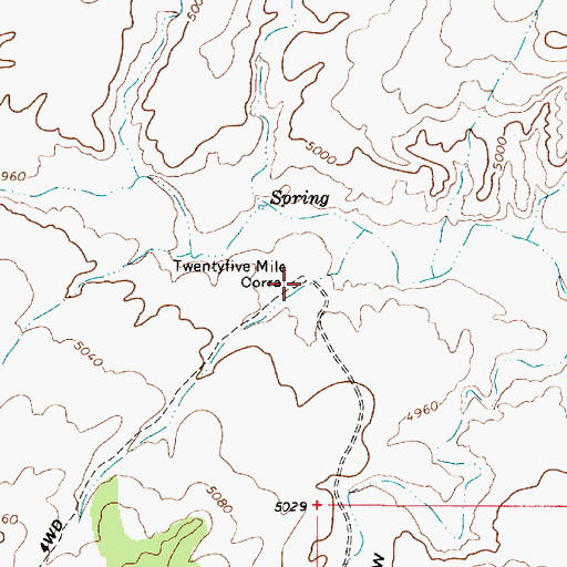 Topographic Map of Twentyfive Mile Corral, UT
