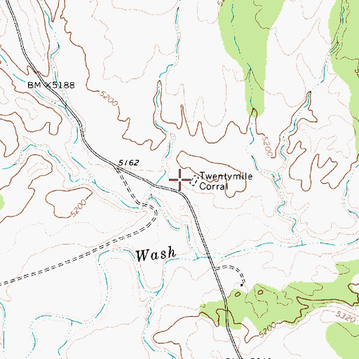 Topographic Map of Twentymile Corral, UT