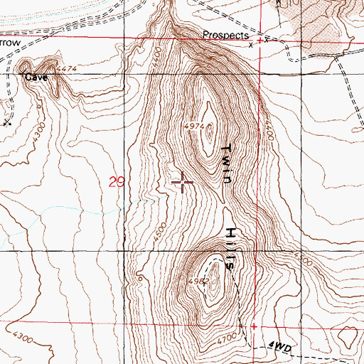 Topographic Map of Twin Hills, UT