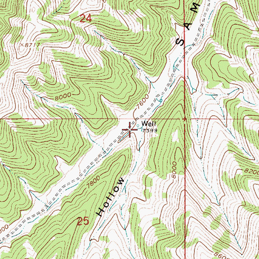 Topographic Map of Twin Hollow, UT