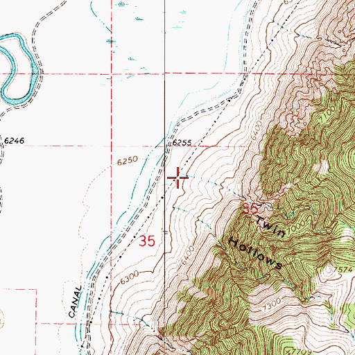 Topographic Map of Twin Hollows, UT