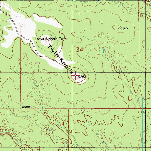 Topographic Map of Twin Knolls, UT