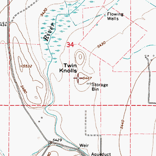 Topographic Map of Twin Knolls, UT