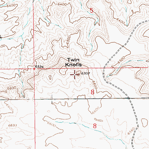 Topographic Map of Twin Knolls, UT